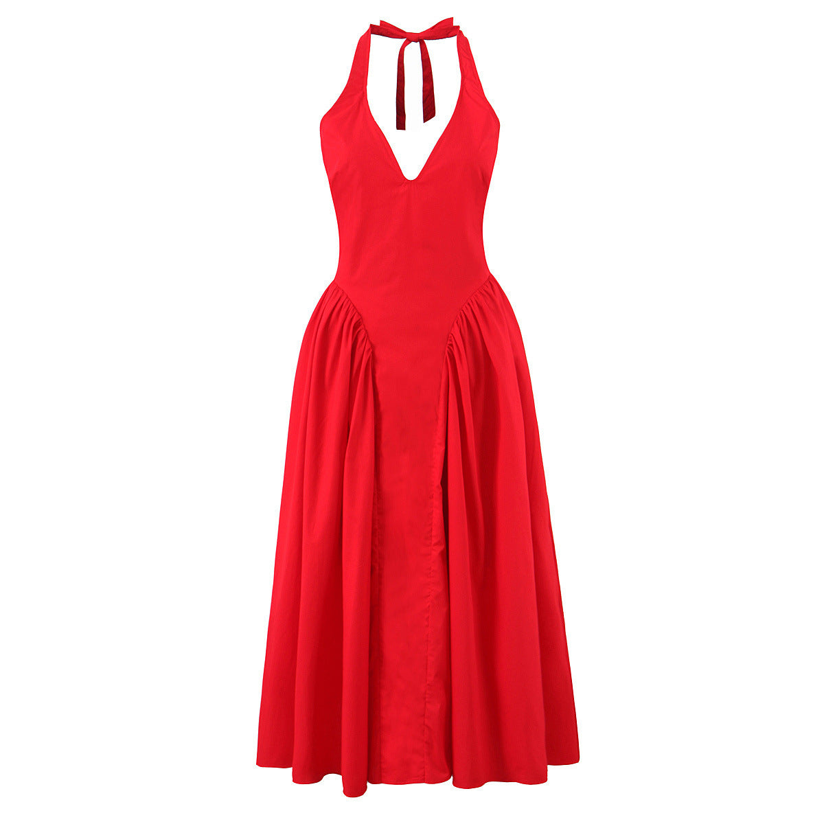 Z Summer European and American new fashionable and sexy backless hanging neck waist dress